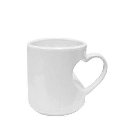 11oz Heart Shape Handled White Mug