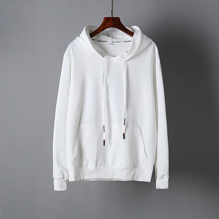 Polyester Thin Sweater Terry Tide Brand Pure Color Long Sleeve Men and Women Blank DIY Hooded Sweater Sports Hoodie