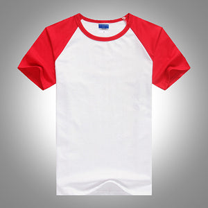 Sublimation personality class clothing diy men and women Lycra combed cotton raglan round neck T-shirt blank group cultural shirt