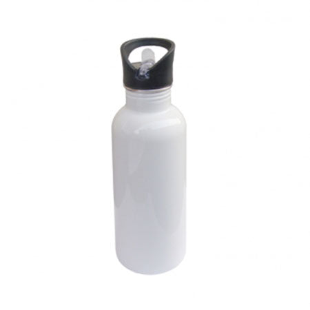 600ML Stainless Steel Water Bottle With Straw Top White
