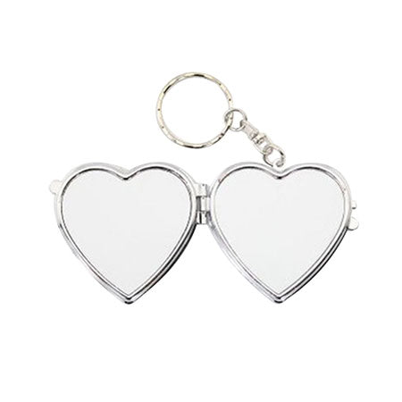 Custom Picture Heart Shape Jewelry Sublimation Makeup Mirror For Young Ladies Can Do The Key Chain