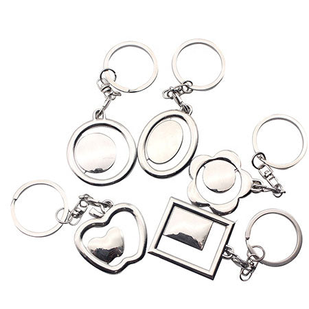 Customized Oblong Shape Sublimation Printing Sticker Custom Blank Metal Key Ring/Key Chain/Keychain