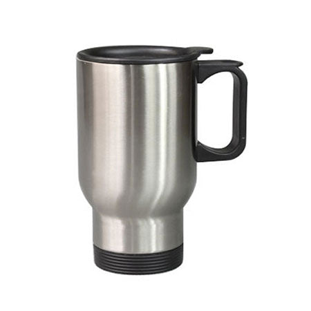 14oz Stainless Steel Mug-Silver/White