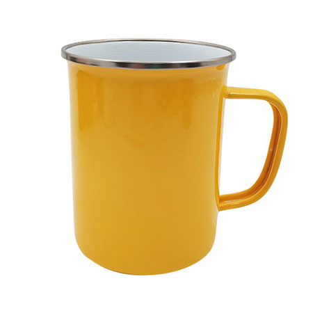 22oz Silver Rim Enamel Mug-Yellow
