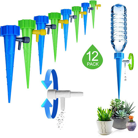 Plant Waterer Self Watering Spikes System Automatic Vacation Drip Irrigation Watering Devices with Slow Release Control Valve